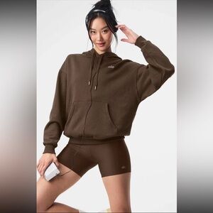 ALO Yoga Accolade Espresso Chocolate Brown Pullover Hoodie